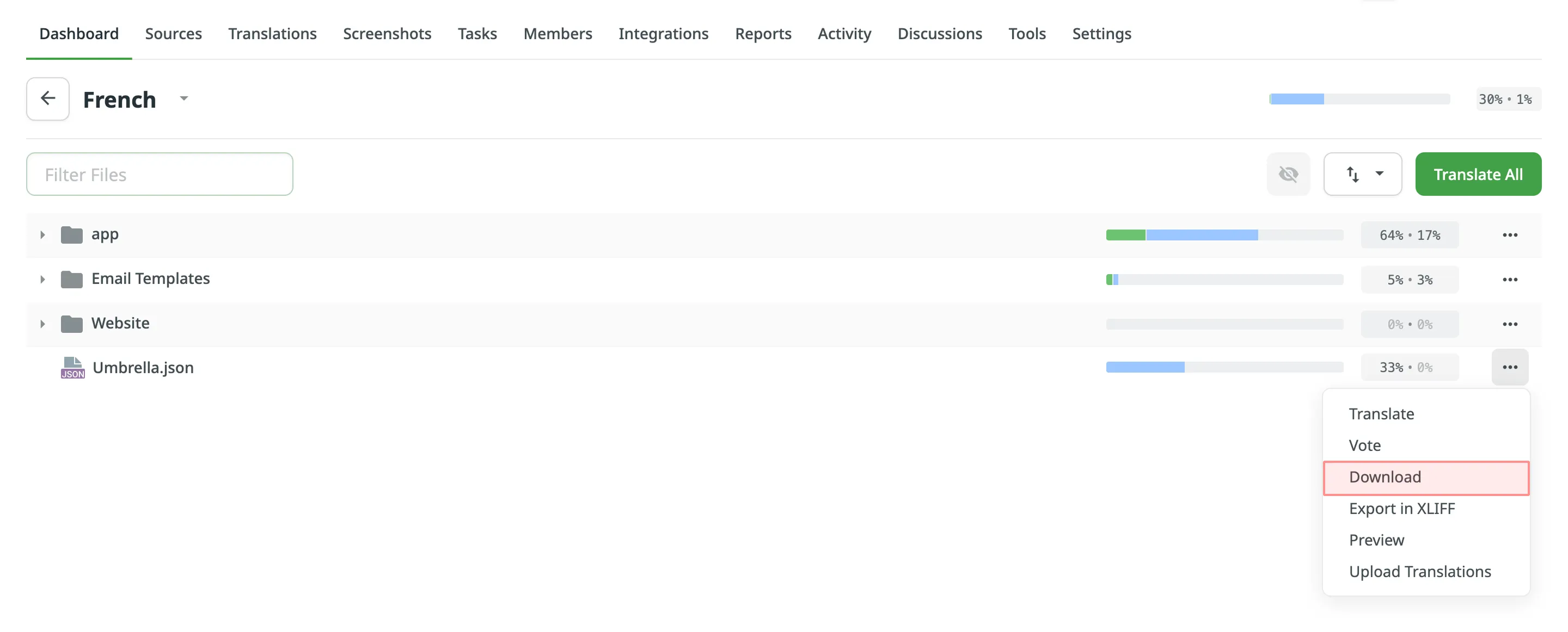 Download File on Language Page
