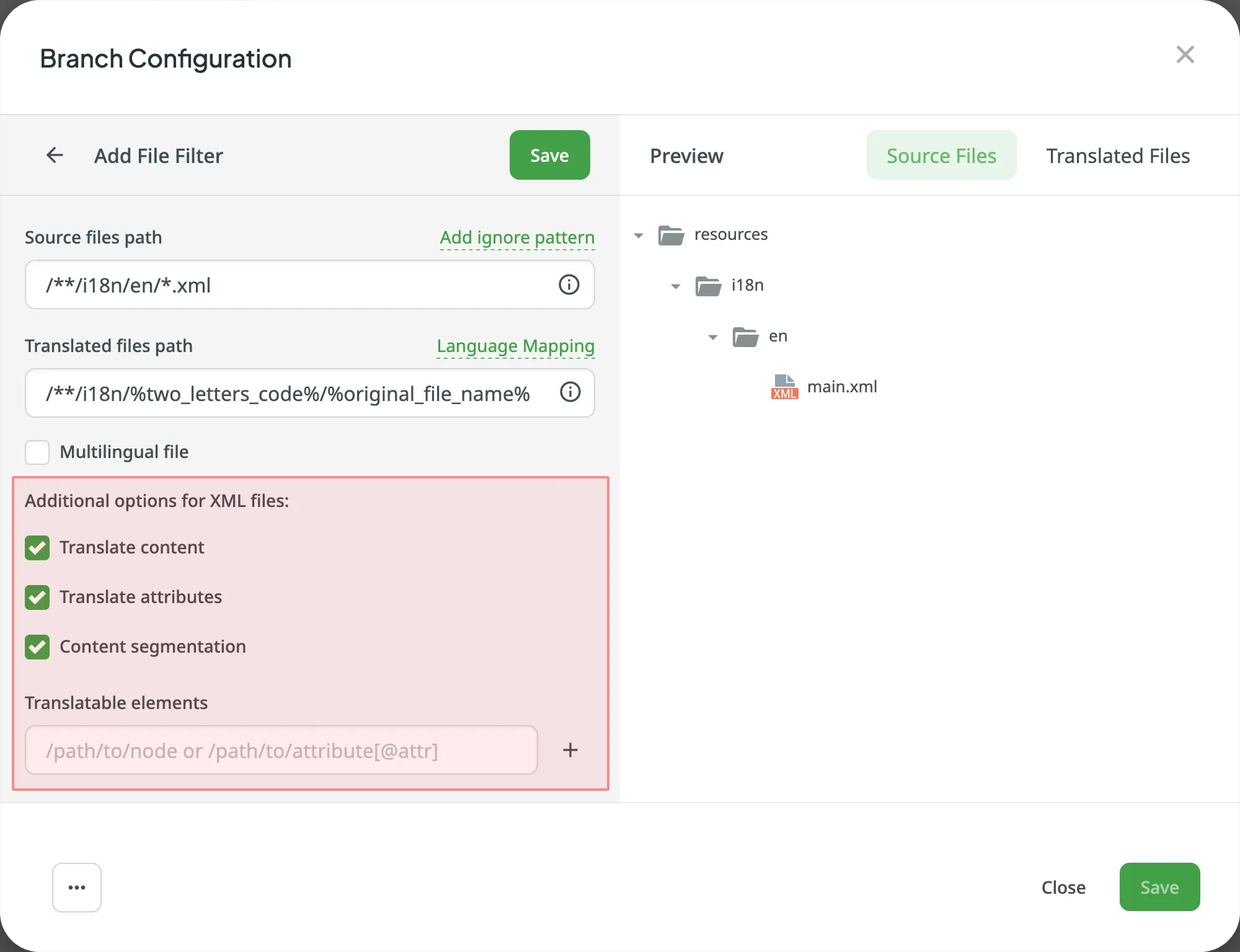 Configuring XML Files